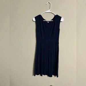 Boden Women's Mini Sleeveless Round Neck Dress Size 4 Navy Blue Minimalist Solid